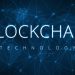 Blockchain technology on futuristic hud background with world map and blockchain peer to peer network. Global cryptocurrency blockchain business banner concept.