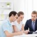 Consultant with a couple at home