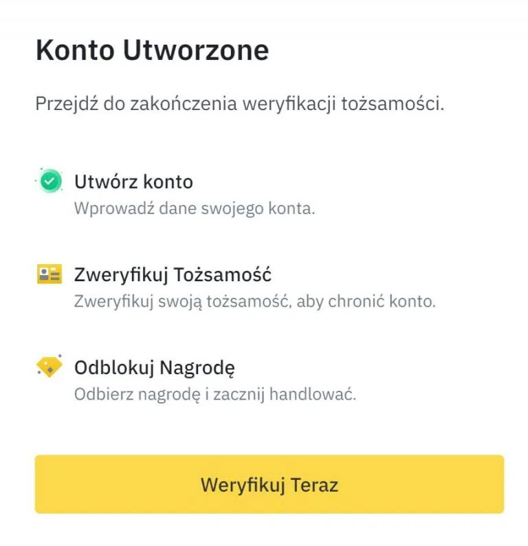 weryfikacja na binance